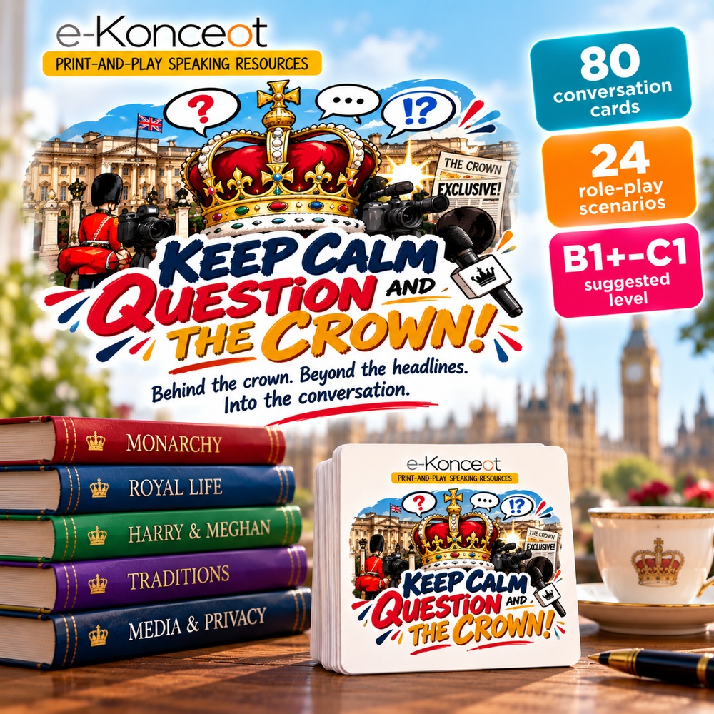 KEEP CALM AND ...THE CROWN! Karty konwersacyjne