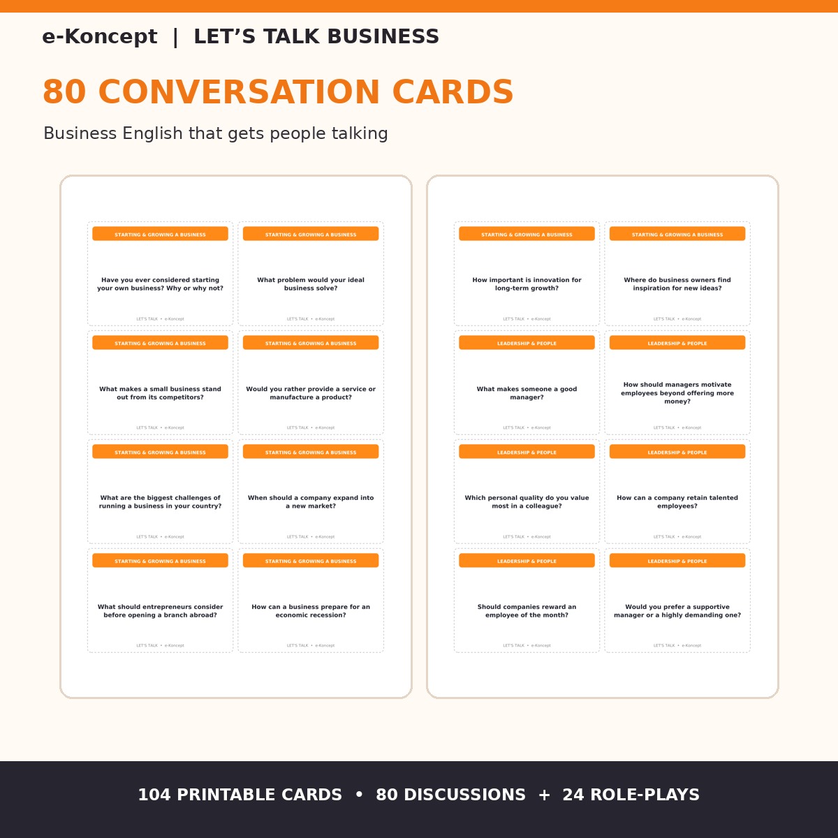 LET'S TALK BUSINESS… BEYOND THE BUZZWORDS! Karty konwersacyjne - obrazek 2