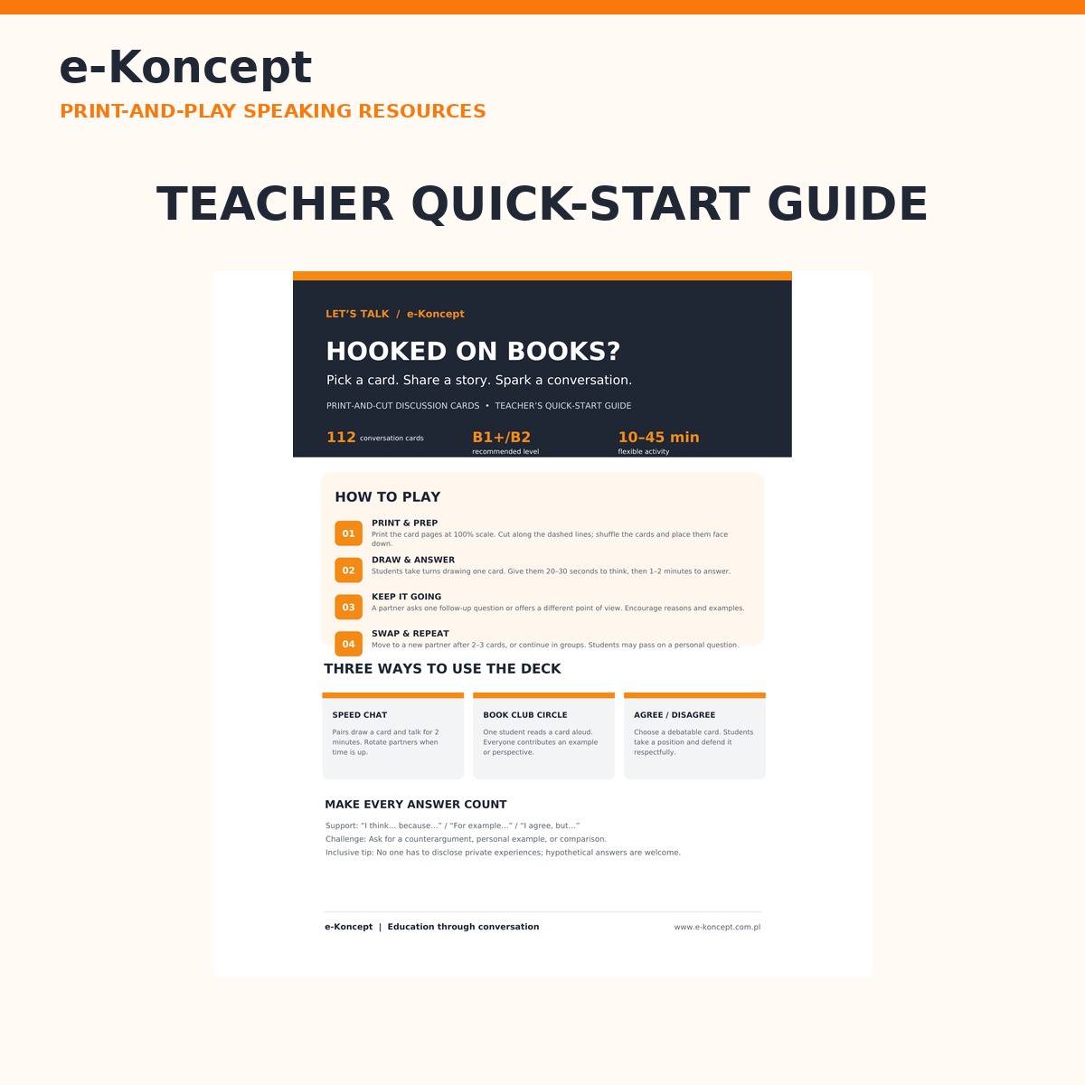 Let' talk: HOOKED ON BOOKS? Karty konwersacyjne - obrazek 6