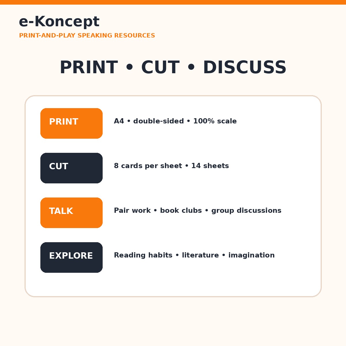 Let' talk: HOOKED ON BOOKS? Karty konwersacyjne - obrazek 7
