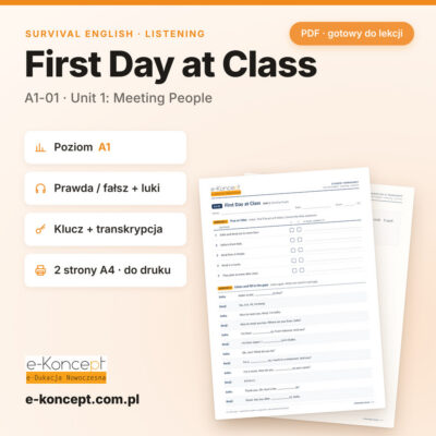 A1-01 First Day at Class – Survival English Listening A1 (PDF)