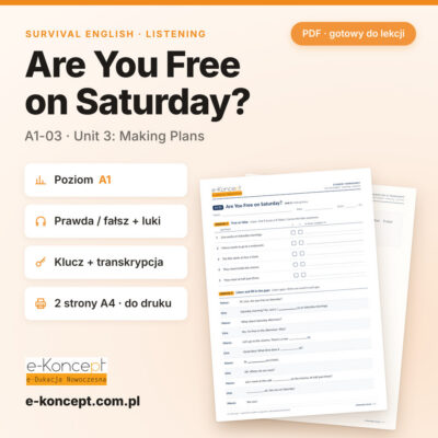 A1-03 Are You Free on Saturday? – Survival English Listening A1 (PDF)