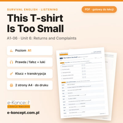 A1-06 This T-shirt Is Too Small – Survival English Listening A1 (PDF)