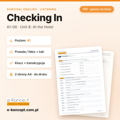 A1-08 Checking In – Survival English Listening A1 (PDF)