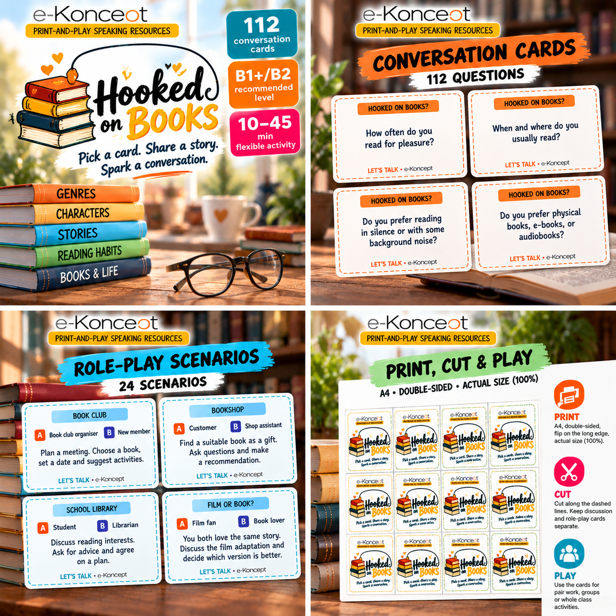 Let' talk: HOOKED ON BOOKS? Karty konwersacyjne - obrazek 2