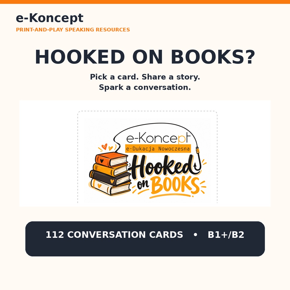 Let' talk: HOOKED ON BOOKS? Karty konwersacyjne - obrazek 3