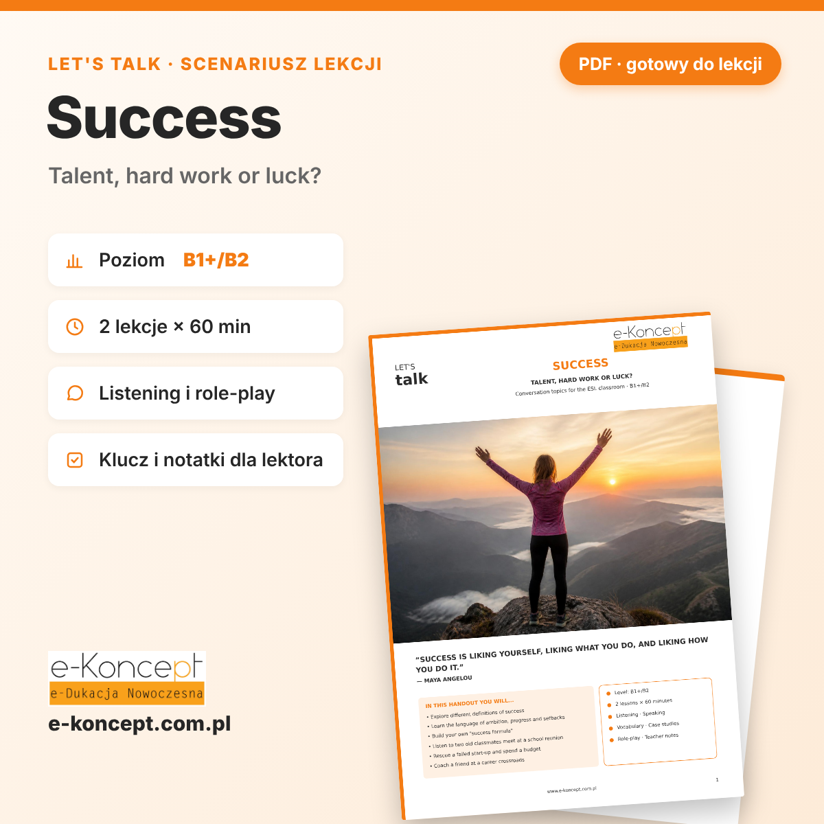 Let's Talk: Success – scenariusz lekcji