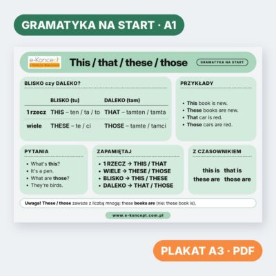 This / that / these / those – Plakat (na start)